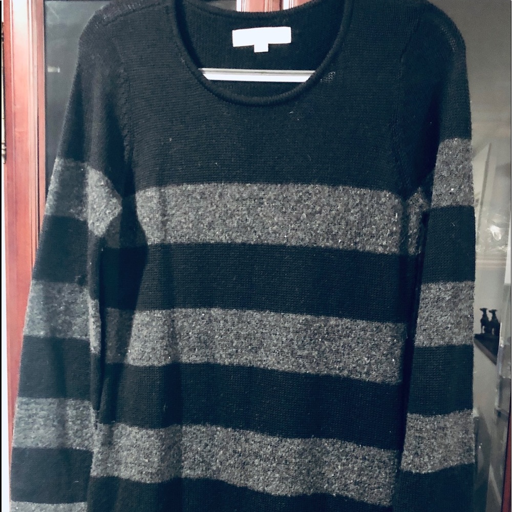 Ann Taylor Loft black & gray sequin wool dress